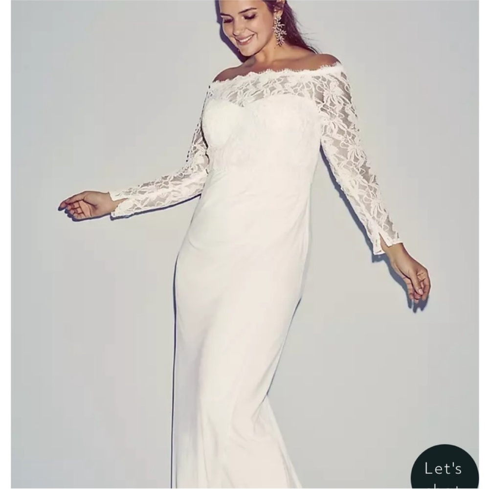 Elegant Lace Off-Shoulder White Dress - Picture 3 of 5